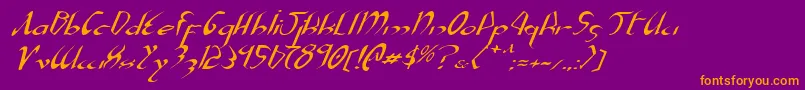 Xaphanei Font – Orange Fonts on Purple Background