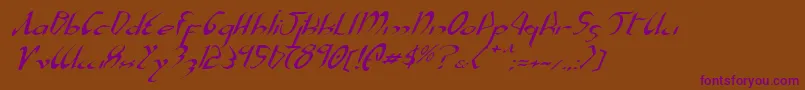 Xaphanei-Schriftart – Violette Schriften auf braunem Hintergrund