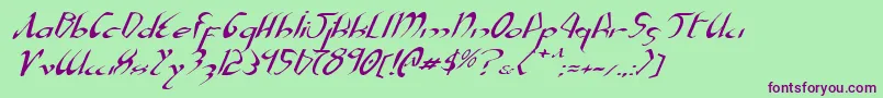 Xaphanei Font – Purple Fonts on Green Background