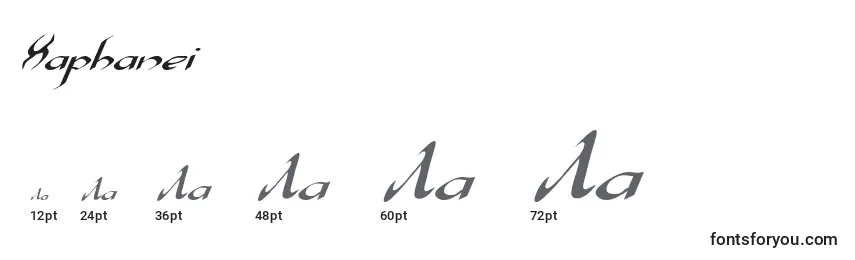 Размеры шрифта Xaphanei