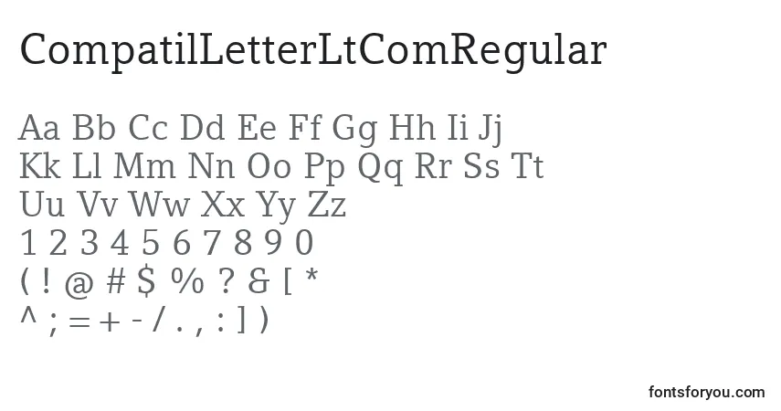Czcionka CompatilLetterLtComRegular – alfabet, cyfry, specjalne znaki