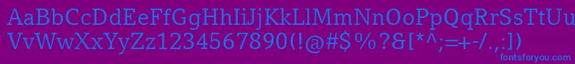 Шрифт CompatilLetterLtComRegular – синие шрифты на фиолетовом фоне