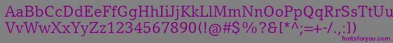 Шрифт CompatilLetterLtComRegular – фиолетовые шрифты на сером фоне