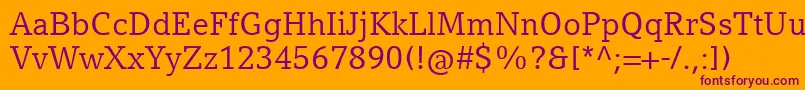 Шрифт CompatilLetterLtComRegular – фиолетовые шрифты на оранжевом фоне