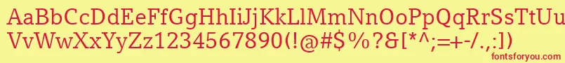フォントCompatilLetterLtComRegular – 赤い文字の黄色い背景