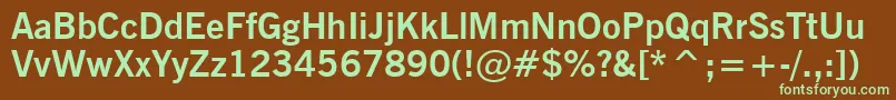 Czcionka NewsGothicBoldBt – zielone czcionki na brązowym tle