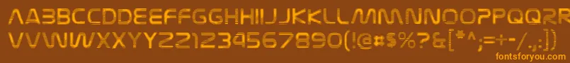 NasalizationvideoRegular-Schriftart – Orangefarbene Schriften auf braunem Hintergrund