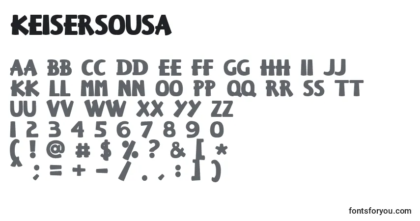 Keisersousa font – alphabet, numbers, special characters