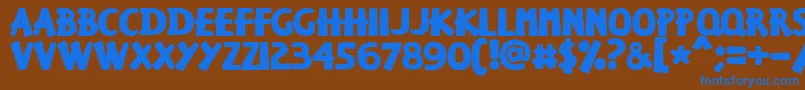 Keisersousa Font – Blue Fonts on Brown Background