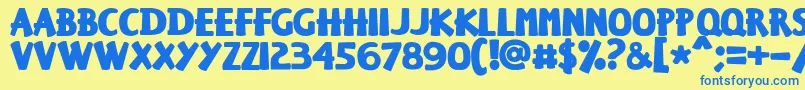 Keisersousa Font – Blue Fonts on Yellow Background