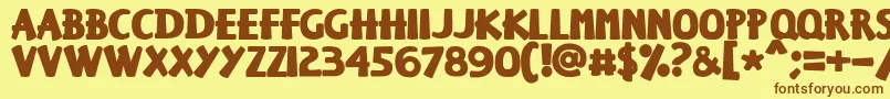 Keisersousa-fontti – ruskeat fontit keltaisella taustalla