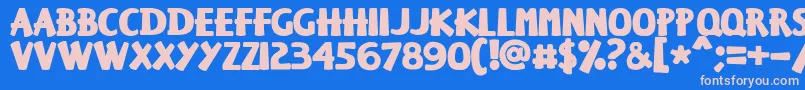 Keisersousa Font – Pink Fonts on Blue Background