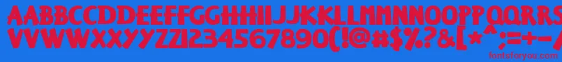 Keisersousa Font – Red Fonts on Blue Background