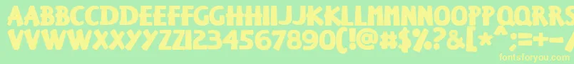 Keisersousa Font – Yellow Fonts on Green Background