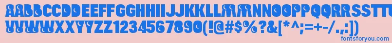 BulltoadnightRegular Font – Blue Fonts on Pink Background