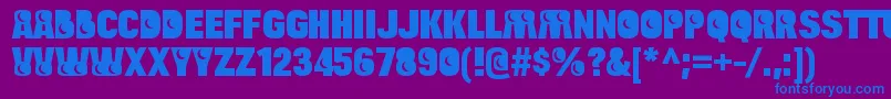 BulltoadnightRegular Font – Blue Fonts on Purple Background