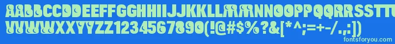 BulltoadnightRegular Font – Green Fonts on Blue Background