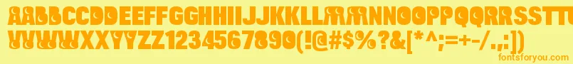 BulltoadnightRegular Font – Orange Fonts on Yellow Background