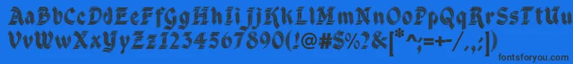 DsCathedral Font – Black Fonts on Blue Background