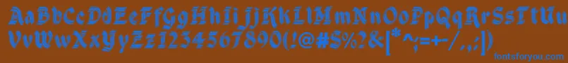 DsCathedral Font – Blue Fonts on Brown Background