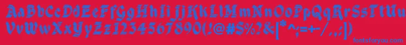 DsCathedral Font – Blue Fonts on Red Background