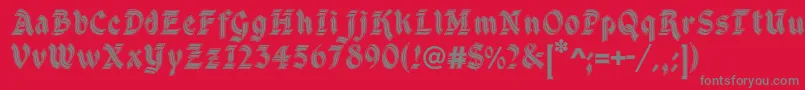 DsCathedral-Schriftart – Graue Schriften auf rotem Hintergrund