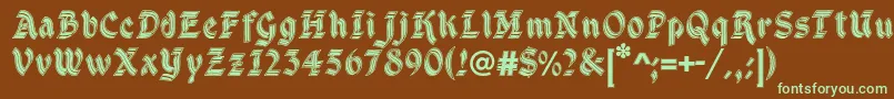 DsCathedral Font – Green Fonts on Brown Background