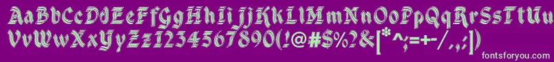 DsCathedral Font – Green Fonts on Purple Background