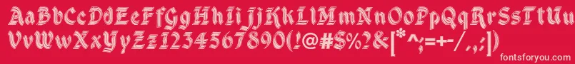 DsCathedral Font – Pink Fonts on Red Background