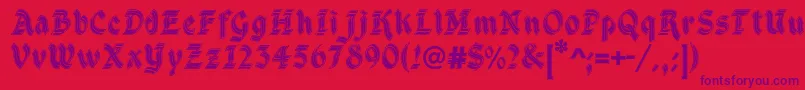 DsCathedral Font – Purple Fonts on Red Background