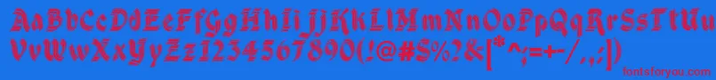 DsCathedral Font – Red Fonts on Blue Background