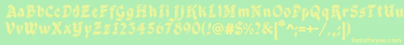 DsCathedral Font – Yellow Fonts on Green Background