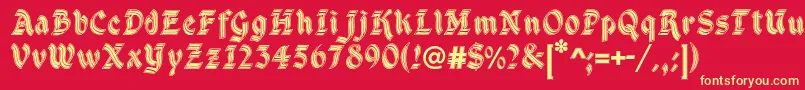 DsCathedral Font – Yellow Fonts on Red Background