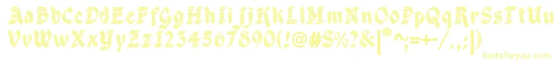 DsCathedral Font – Yellow Fonts on White Background