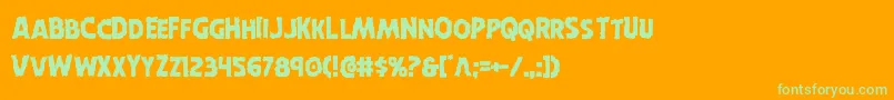 Horroween Font – Green Fonts on Orange Background