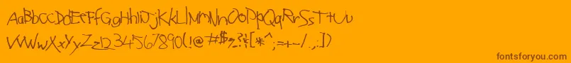 LeftyNormal Font – Brown Fonts on Orange Background