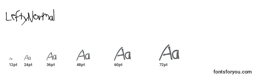 LeftyNormal Font Sizes