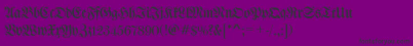WalbaumFrakturRegular-fontti – mustat fontit violetilla taustalla