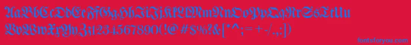 WalbaumFrakturRegular Font – Blue Fonts on Red Background