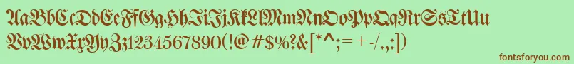 WalbaumFrakturRegular Font – Brown Fonts on Green Background