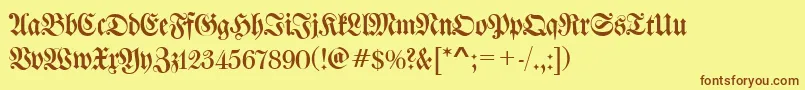 WalbaumFrakturRegular Font – Brown Fonts on Yellow Background