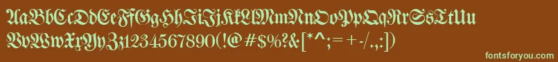 WalbaumFrakturRegular Font – Green Fonts on Brown Background