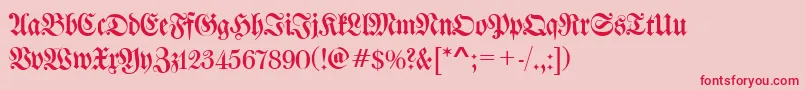 WalbaumFrakturRegular Font – Red Fonts on Pink Background