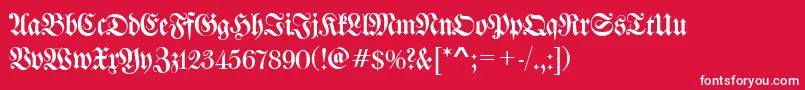 WalbaumFrakturRegular Font – White Fonts on Red Background