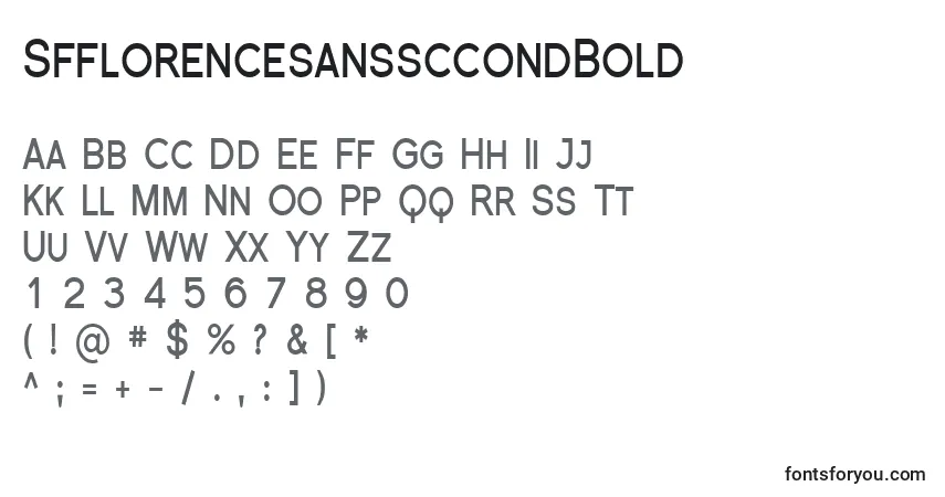 A fonte SfflorencesanssccondBold – alfabeto, números, caracteres especiais