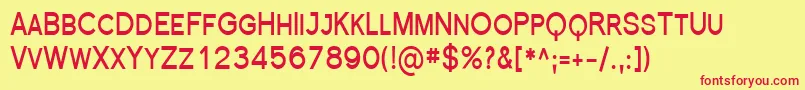 SfflorencesanssccondBold Font – Red Fonts on Yellow Background
