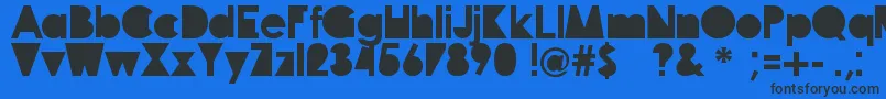 Travellers Font – Black Fonts on Blue Background