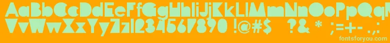 Travellers Font – Green Fonts on Orange Background