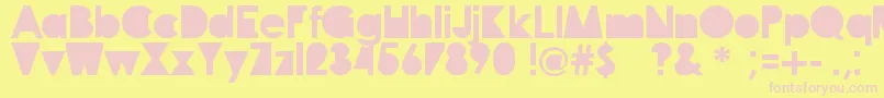 フォントTravellers – ピンクのフォント、黄色の背景