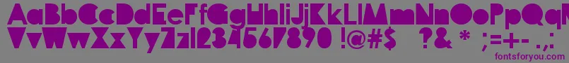 フォントTravellers – 紫色のフォント、灰色の背景